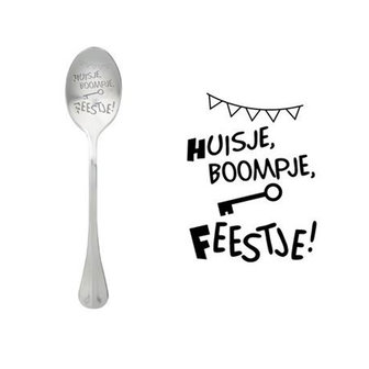 One Message Spoon &quot;Huisje, boompje, feestje!&quot;