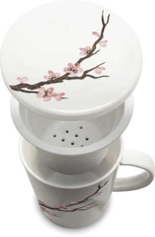 Theebeker met filter "sakura"